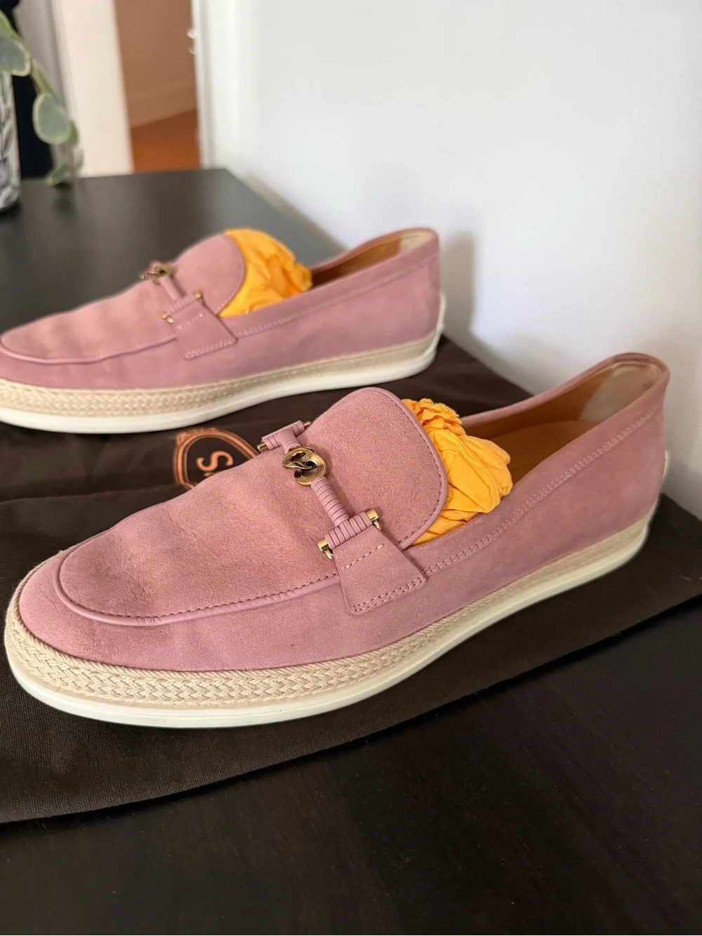 Tod's Pink Suede Loafers